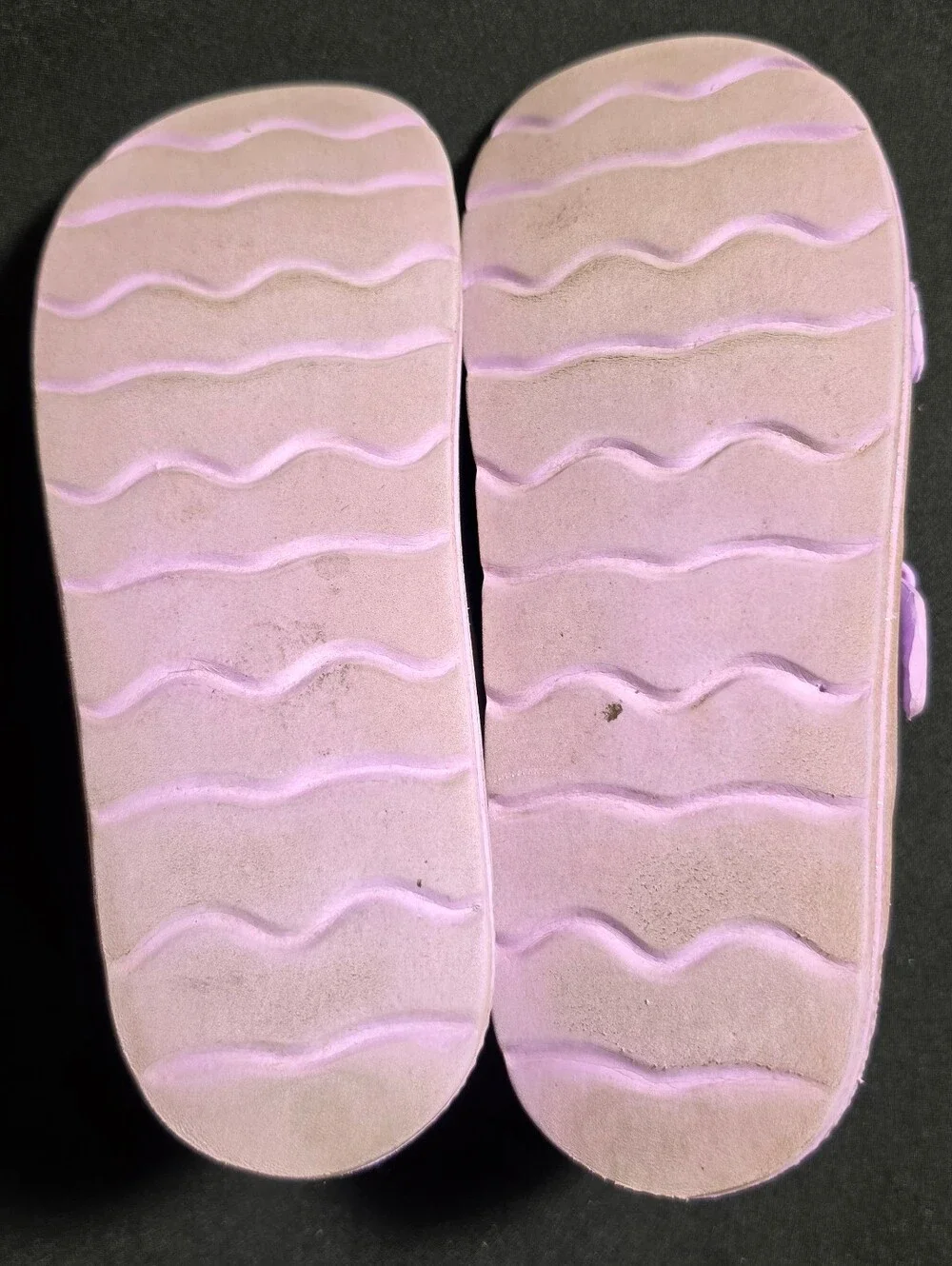 Kids Lavender Double-Strap Glitter Slide Sandals